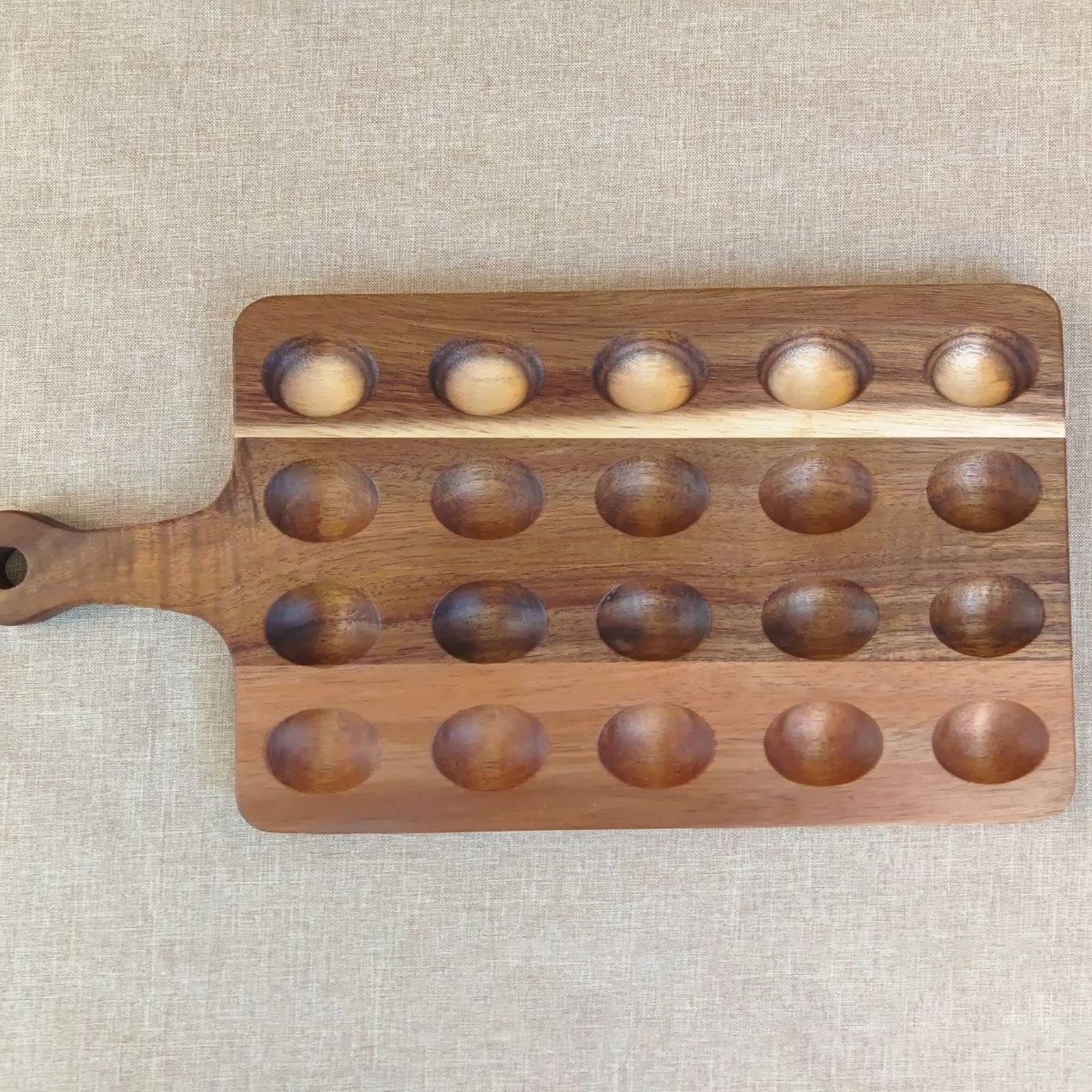 Organizador de bandeja de huevos de madera para encimera de cocina, armario de refrigerador