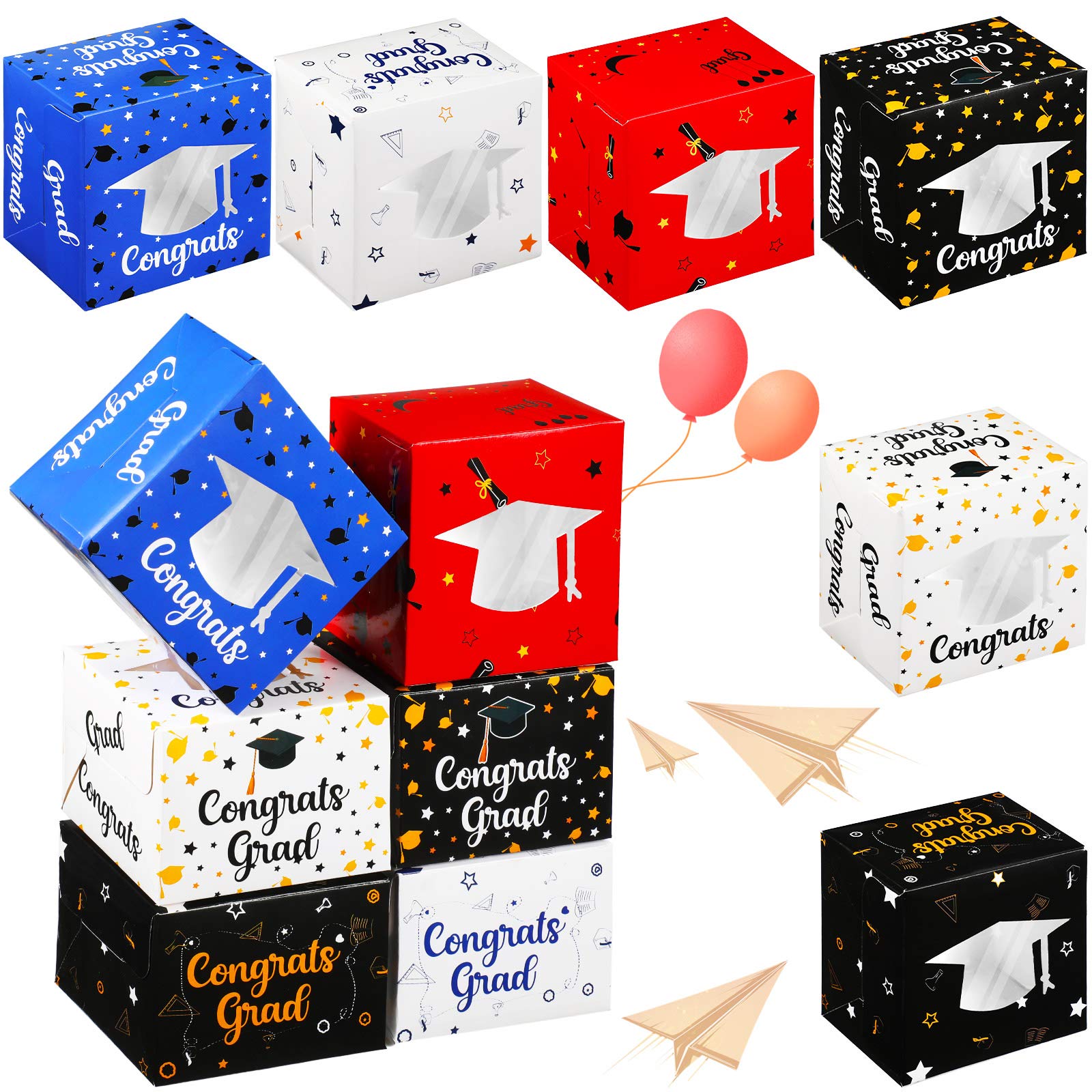 24 Pieces 2022 Graduation Boxes Cupcake Wrapping Box Graduation Cap ...