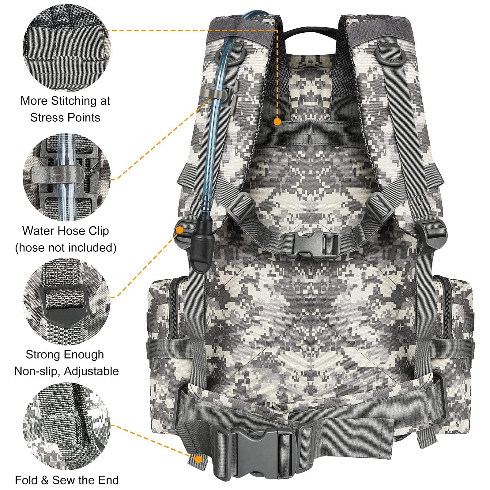 CVLIFE Tactical Backpack Military Army Rucksack Assault Pack Detachable