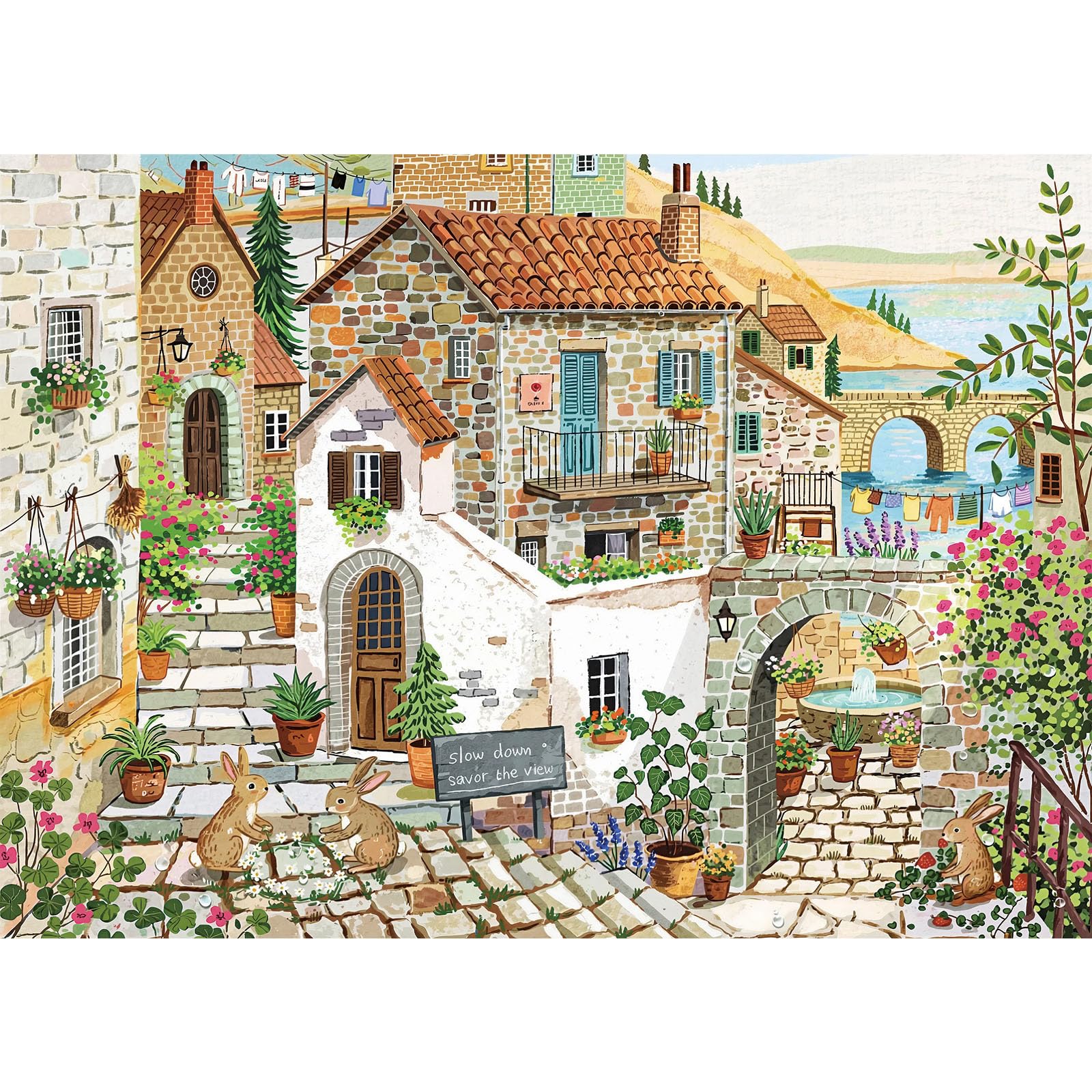 TangComplete - Puzzles 1000 Pieces for Adults jigsaw puzzles for adults 1000 Piece Puzzle Challenging Game for The Whole for Women, Gifts for Men, Theme: Scenic Coastal Town
