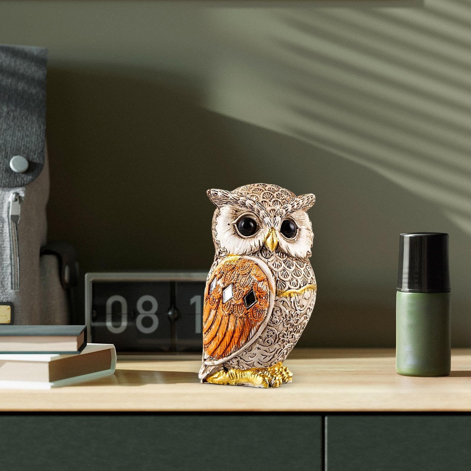 Amazon.co.jp: フクロウ置物 家庭用フクロウ装飾品 リビング 寝室