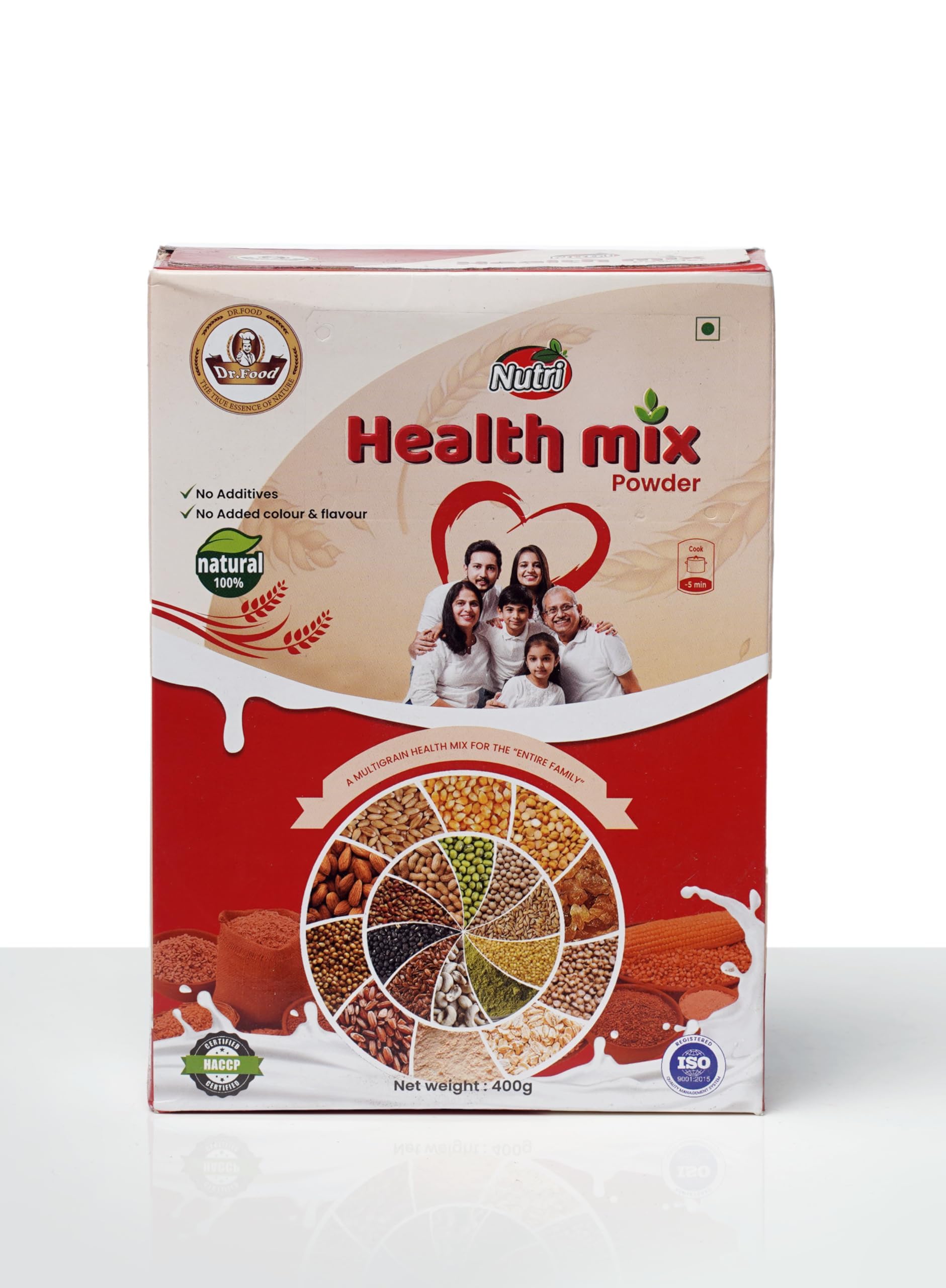 DR Food Health Mix 400gm Pkt | Contains Carbohydrate and Protein | Contains Dietary fiber and Minerals| Contains : RAGI,WHEAT,PALM CANDY,JOWAR,OATS,BANANA etc