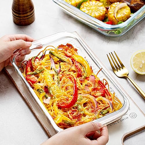 Miniatura 7 de Paquete de 2 platos oblongos de vidrio templado de 1 cuarto de galón, utensilios para hornear y utensilios de cocina de tamaño personal