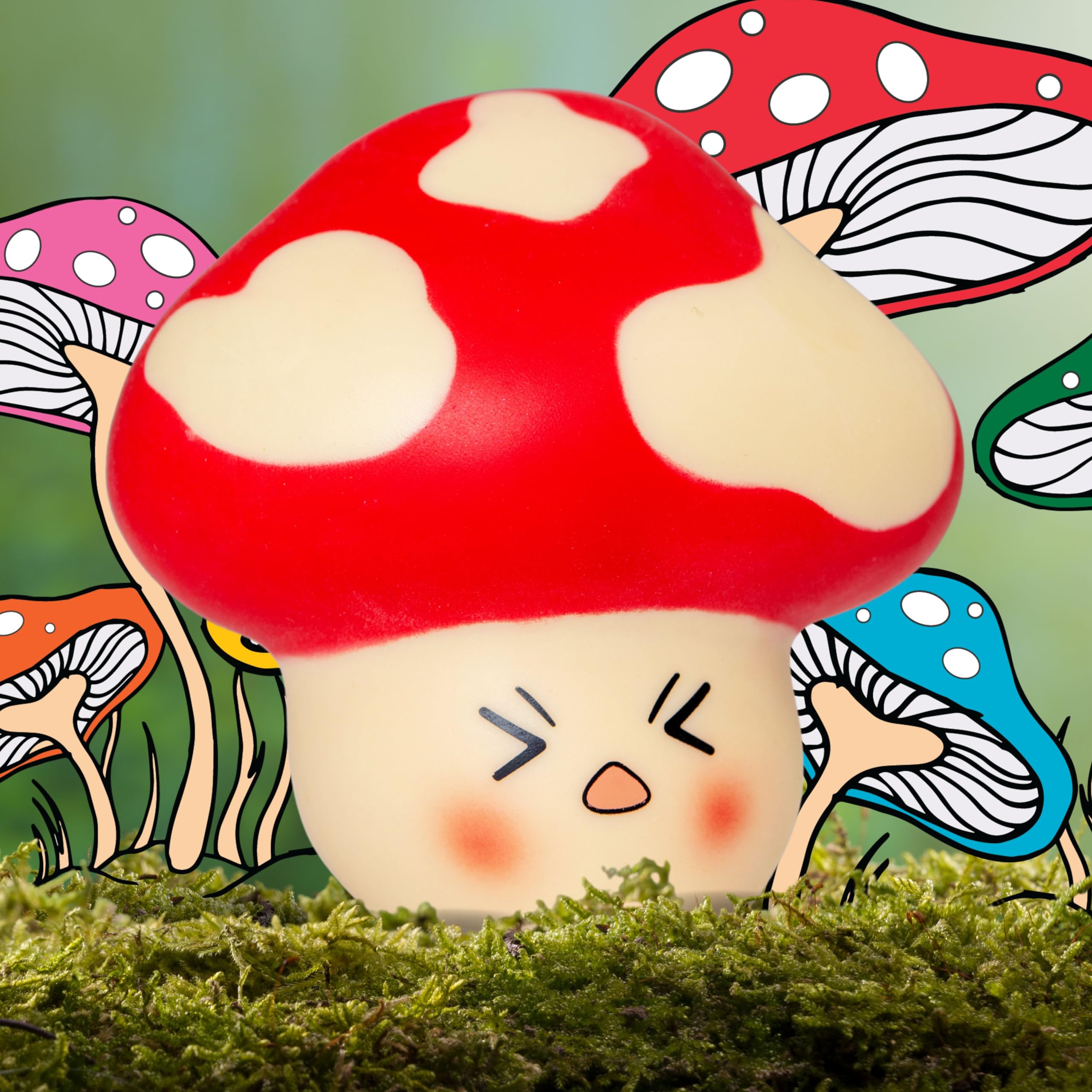 Boxer Gifts Stress Shroom Mushroom Themed Stress Toys | Squishy Stress Balls For Adults & Teenagers - Helps With Anxiety Relief - Office Desk Toy | Fun Secret Santa For Colleagues