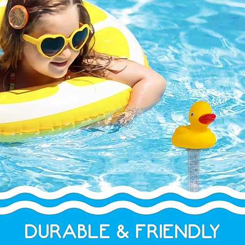 Miniatura 3 de Ripple Termómetro de pato - Lecturas de temperatura de piscina y bañera de hidromasaje, Fahrenheit y Celsius, impermeable, cable de sujeción,