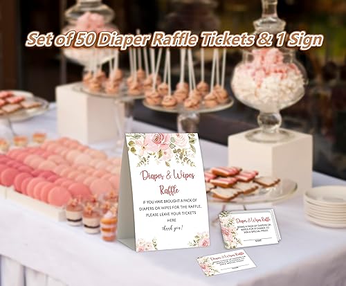 Miniatura 4 de Juego floral bohemio para baby shower, rifas de pañales, boletos para rifas de pañales para baby shower, centros de mesa de baby shower,