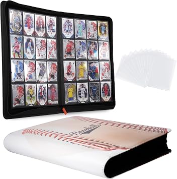 Premium 16-Pocket Sports Trading Card Binder with 100 Card Sleeves