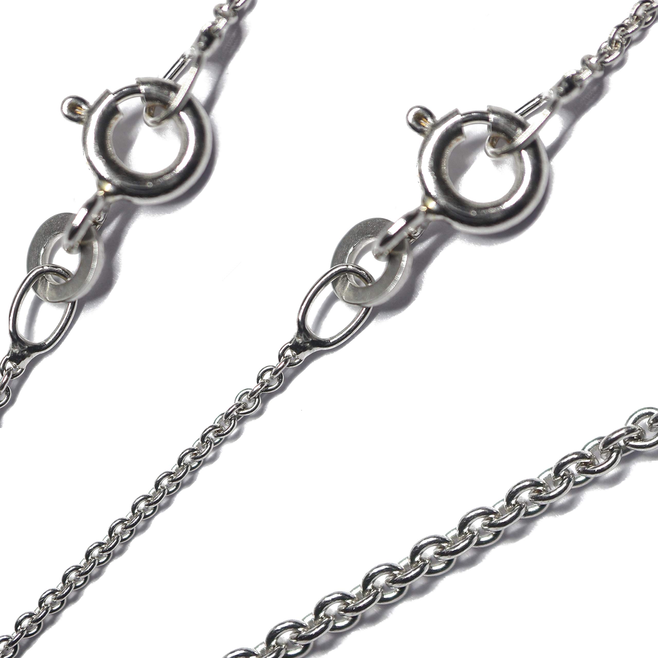 G & J Goldkette Ankerkette rund massiv 333 8Karat 1,10mm 38-50cm Weißgold Halskette hochwertiges Collier für Damen Made in Germany