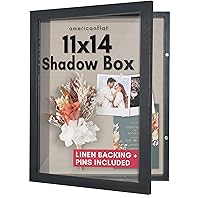 Americanflat 11x14 Black Shadow Box Frame - Front Opening Silhouette Collection, Shatter-Resistant Glass for Tabletop & Wall Display Case