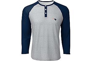 FOCO New England Patriots NFL Mens Team Logo Gray Long Sleeve Henley
