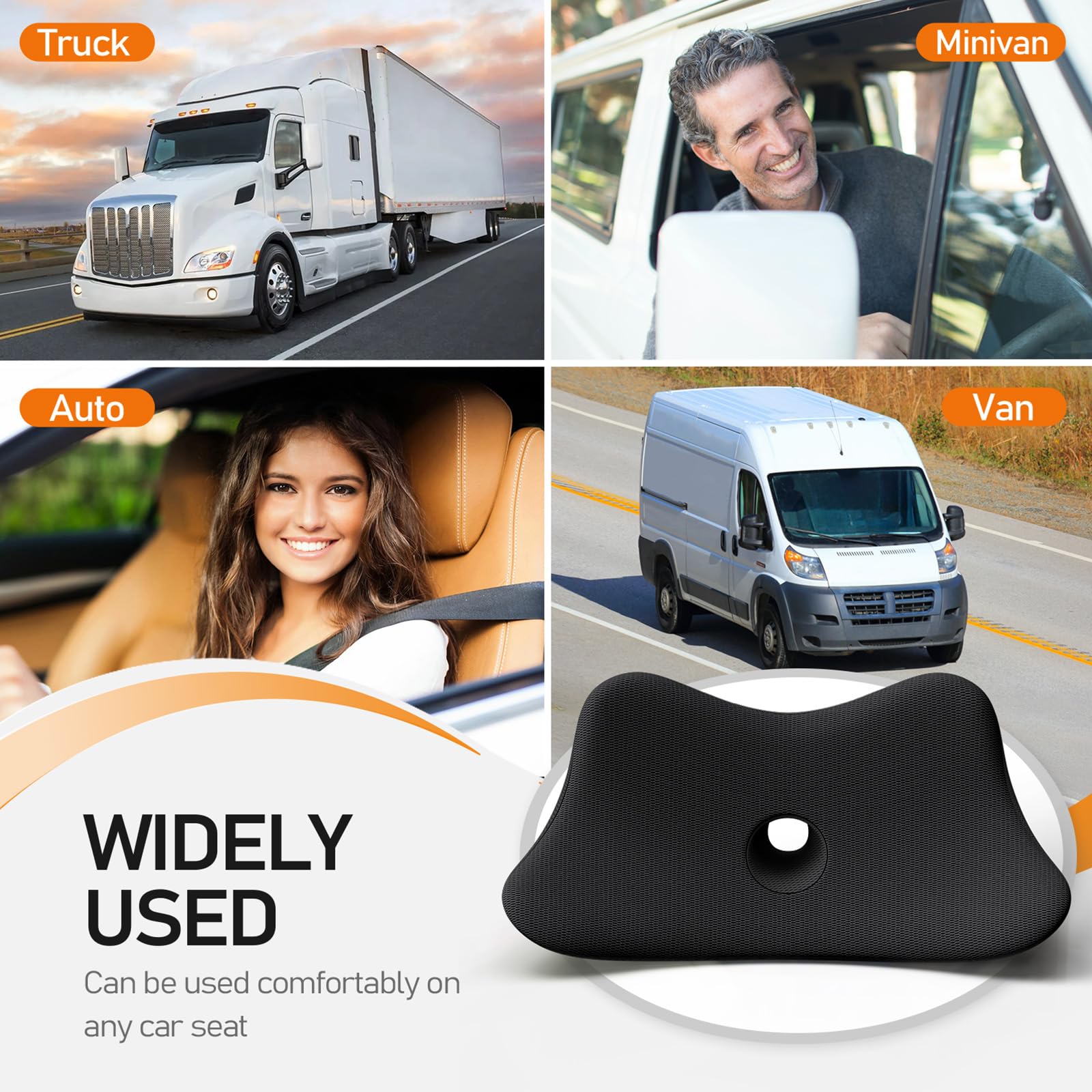 Benazcap Lumbar Support Pillow for Car Lower Back Support Pillow for Sciatica Back Pain Relief 2 in 1 — view 7