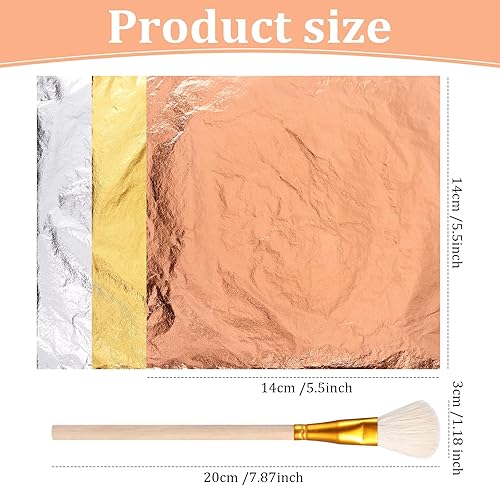 Miniatura 2 de Cunhill 150 hojas de lámina dorada para arte, hojas de papel de aluminio dorado, hojas finas de oro para manualidades, pintura dorada, decoración de