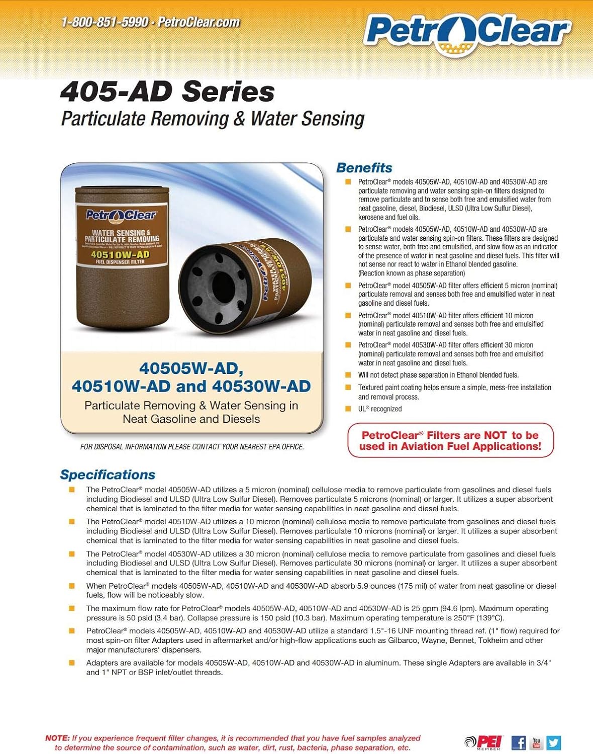 Water Sensing Particulate Remover 40510W by PetroClear