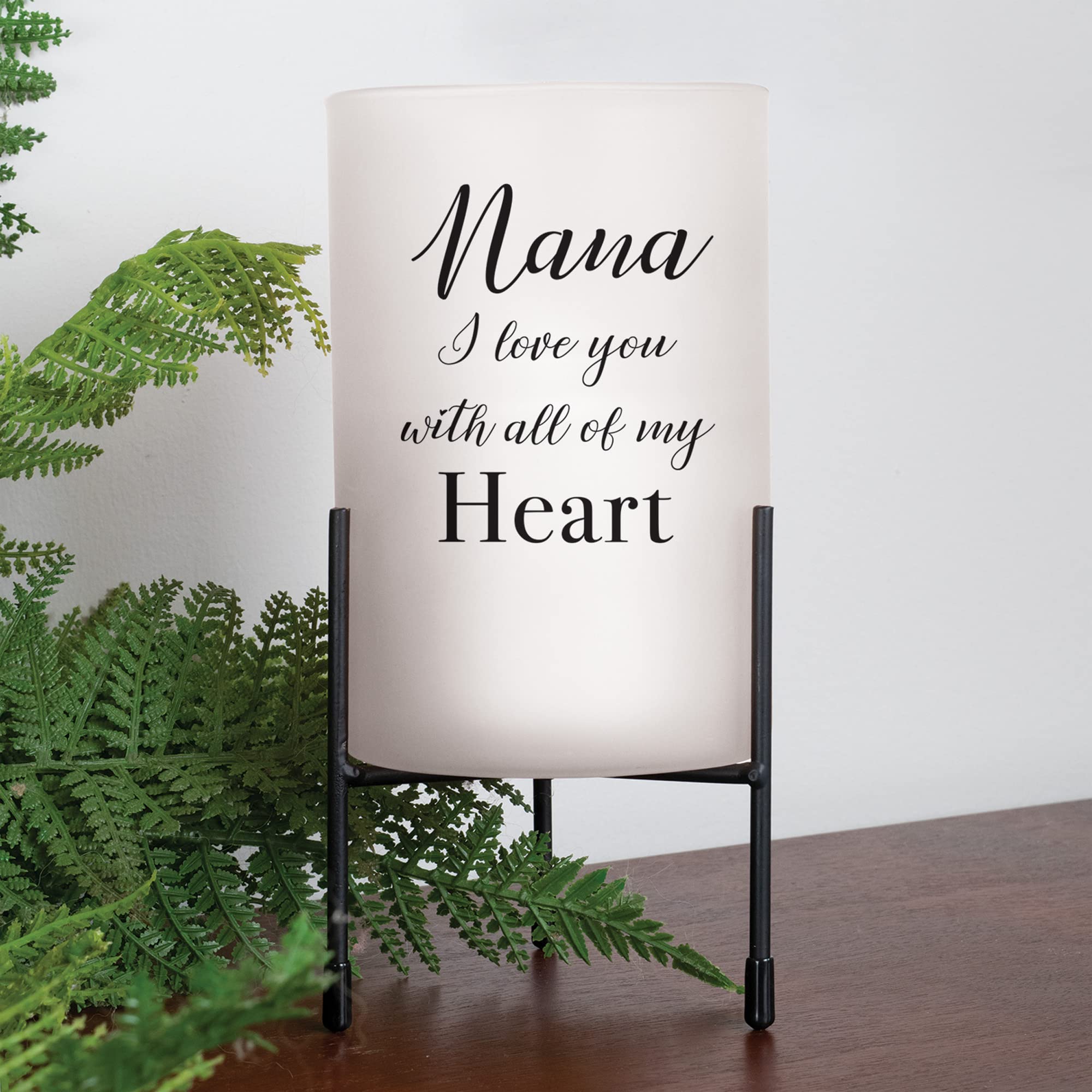 Elanze Designs Mama Love You White 8 inch Glass Hurricane Candle Holder