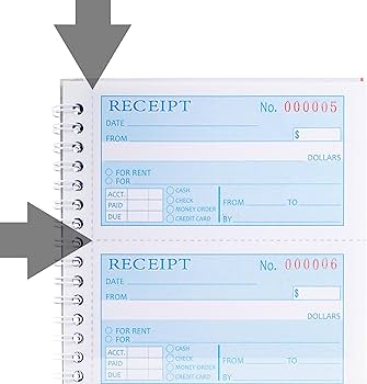 Single Book,Money Rent Receipt Book,7.9x11.22 Inches,2 Part Carbonless