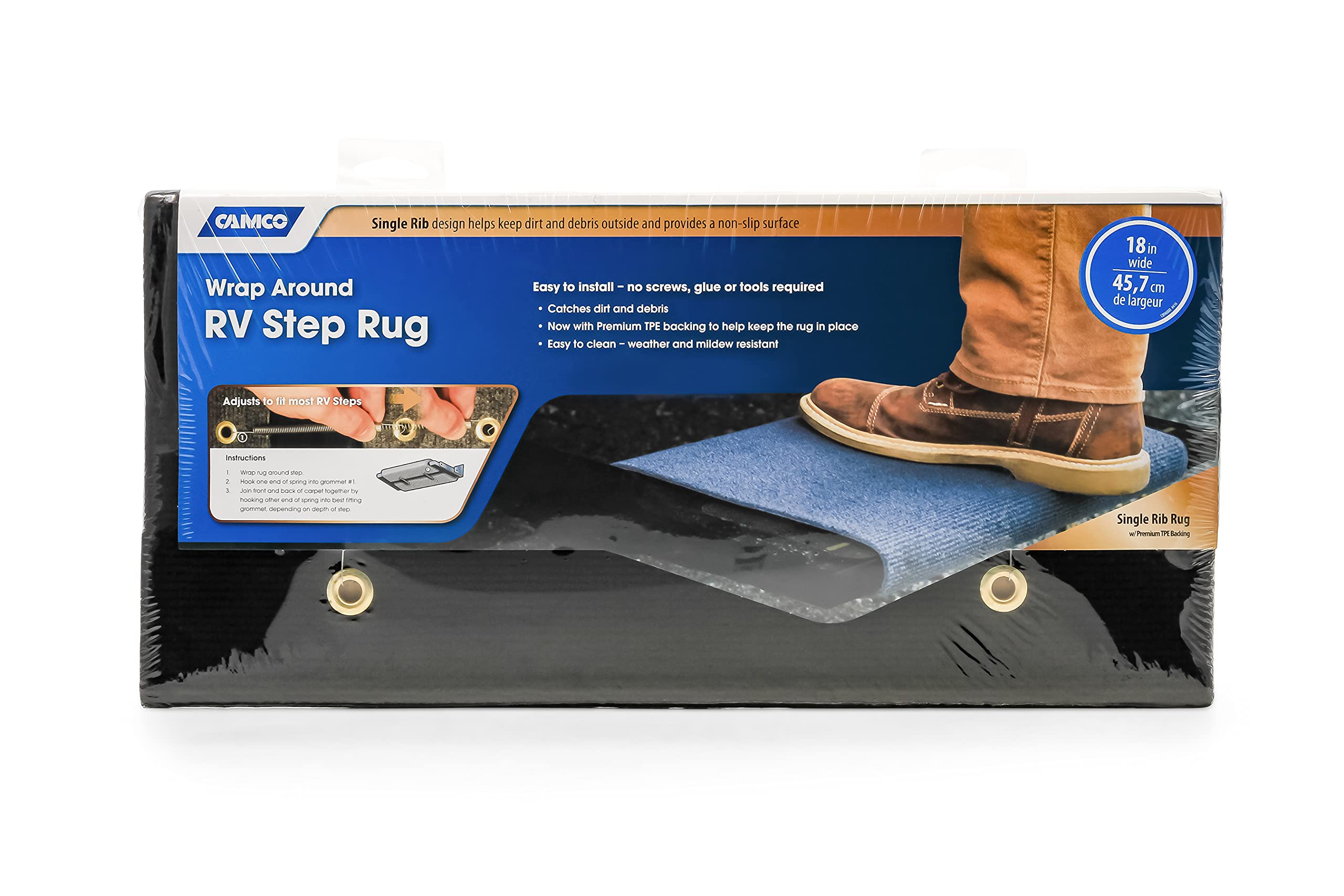 Amazon.com: Camco Wrap Around RV Step Rug | 17.5