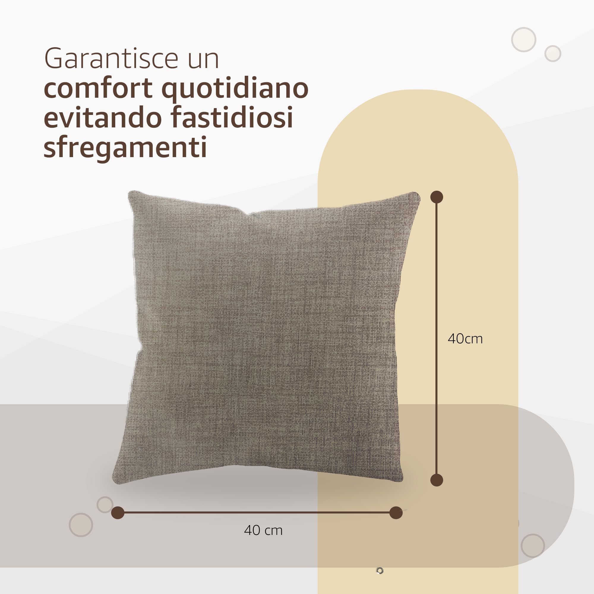 HWY 50 – 2 Federe Per Cuscini In Ciniglia Color Tortora Con Bottoni, 40x40 Cm – Morbide E Stile Shabby Chic Per Divano E Camera