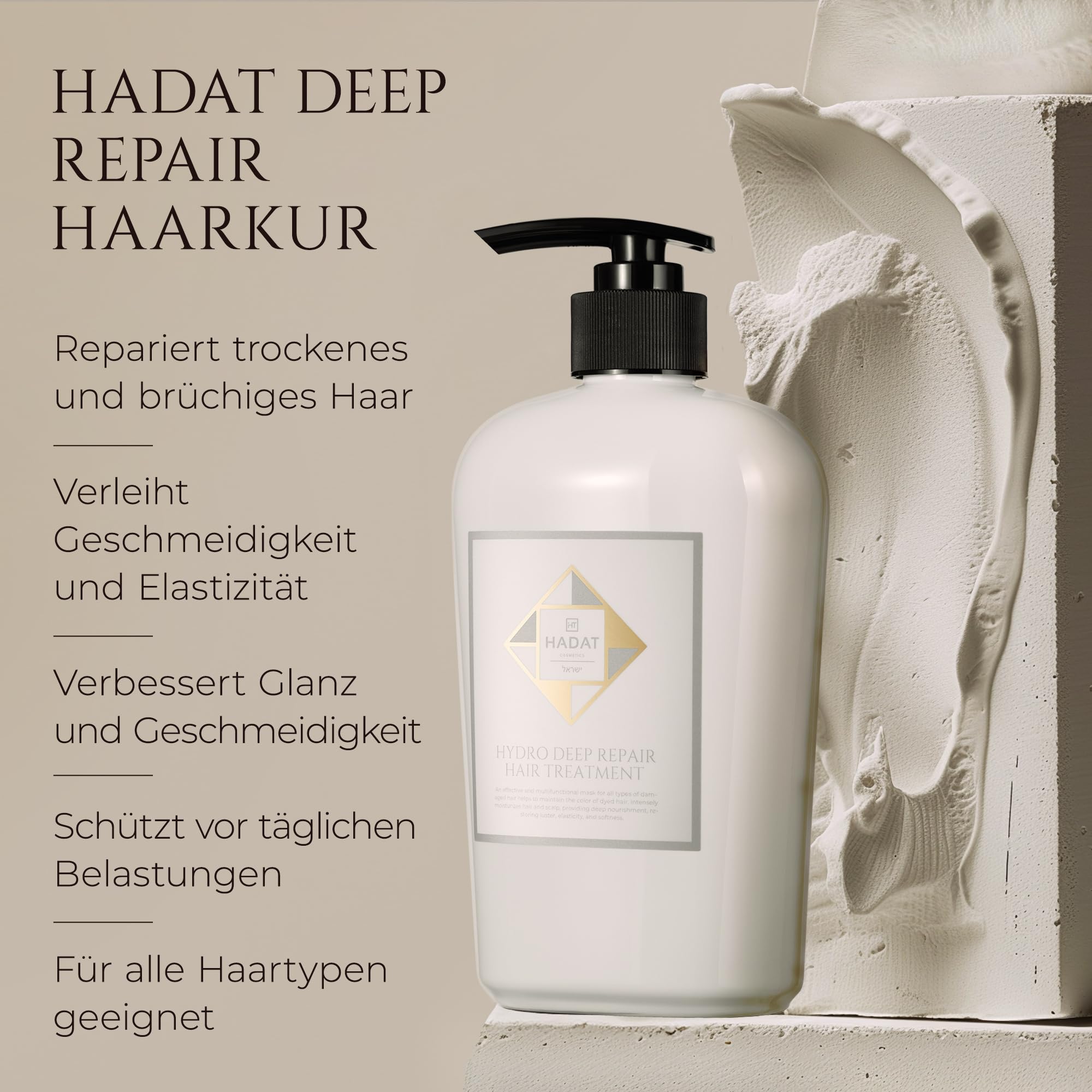 HADAT Deep Repair Hair Treatment – Professionelle Haarmaske für strapaziertes Haar – Intensivpflege mit Kollagen, Seidenproteinen & nährenden Ölen – Tiefenhydration & Farbschutz (500 ml)