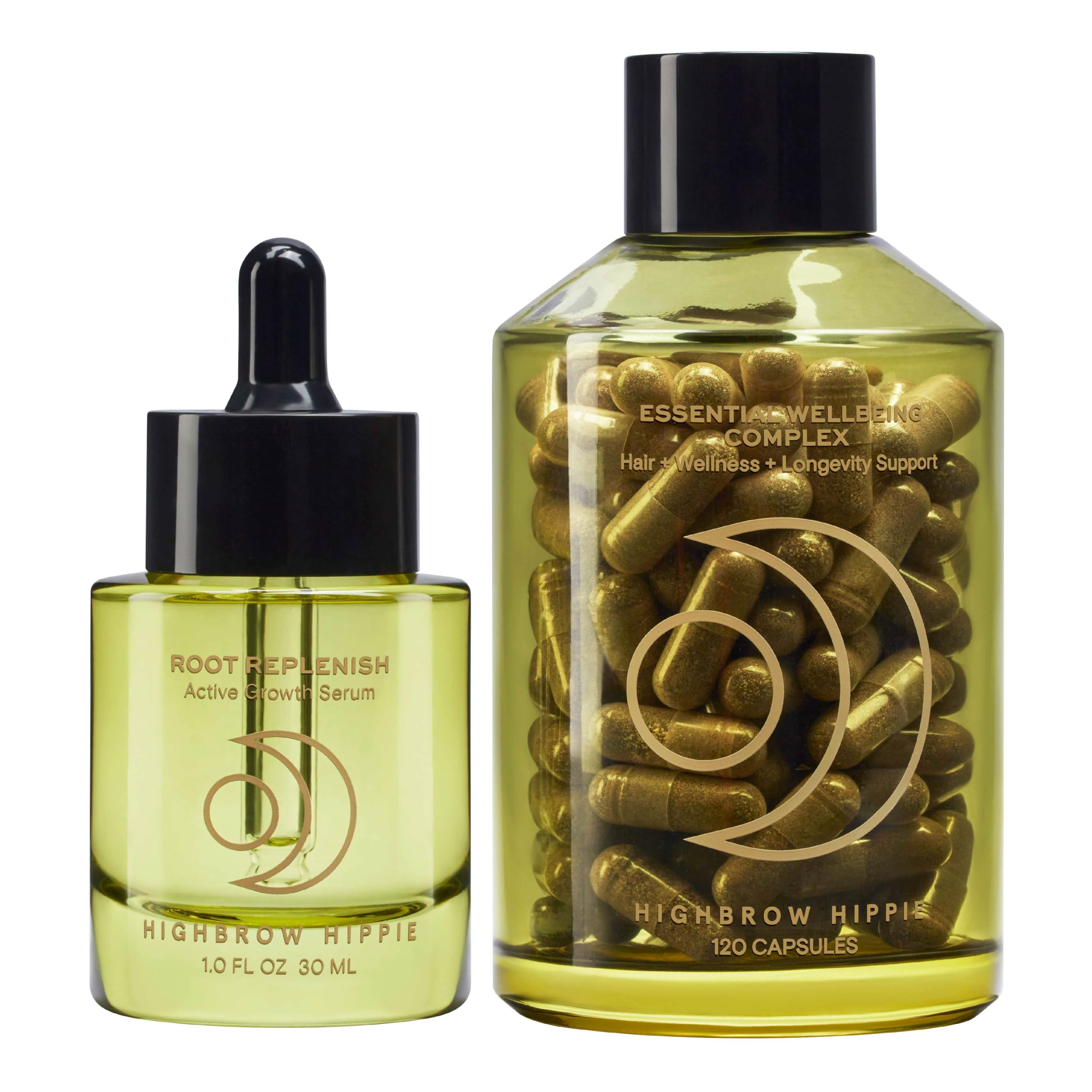 Highbrow Hippie Healthy Hair Duo | Nourish Strands from Within + Revive Scalp Wellness | Hormone, Stress & Microbiome Support | Resveratrol,