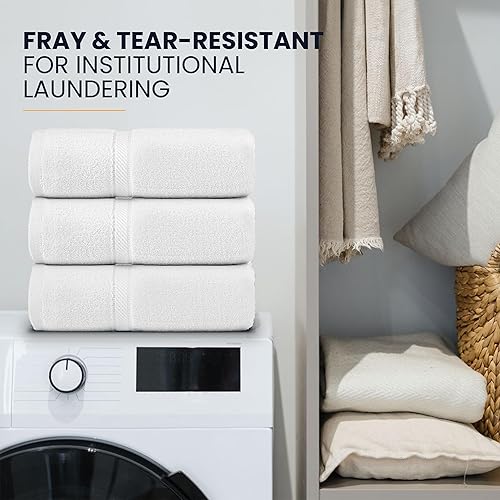 Miniatura 6 de belem Toallas de lujo a granel para hoteles Paquete de 36 (27 x 54) 100% algodón Toallas de baño grandes blancas a granel Altamente absorbentes,