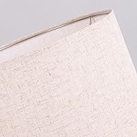 Vista 5 de Wellmet Pantalla de Lino de 14 pulgadas de Diámetro, 17 pulgadas de Alto, Requiere Ensamblaje para Lámpara de Mesa, Lámpara de Mesita de Noche