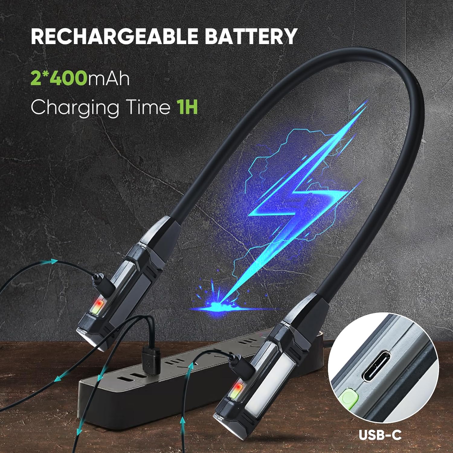 Durapower Neck Light Machine, Led Neck Light for Reading, Detachable Flexible Around Neck Flashlight for Work Craft,Grill,Repairing,Camping and Emergency