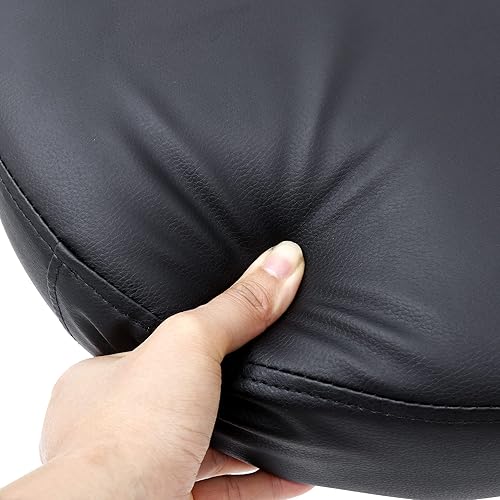 Miniatura 6 de Taburete con ruedas de altura ajustable hidráulico giratorio taburetes redondos de cuero PU, banco de trabajo, taburete de escritorio, taburete de