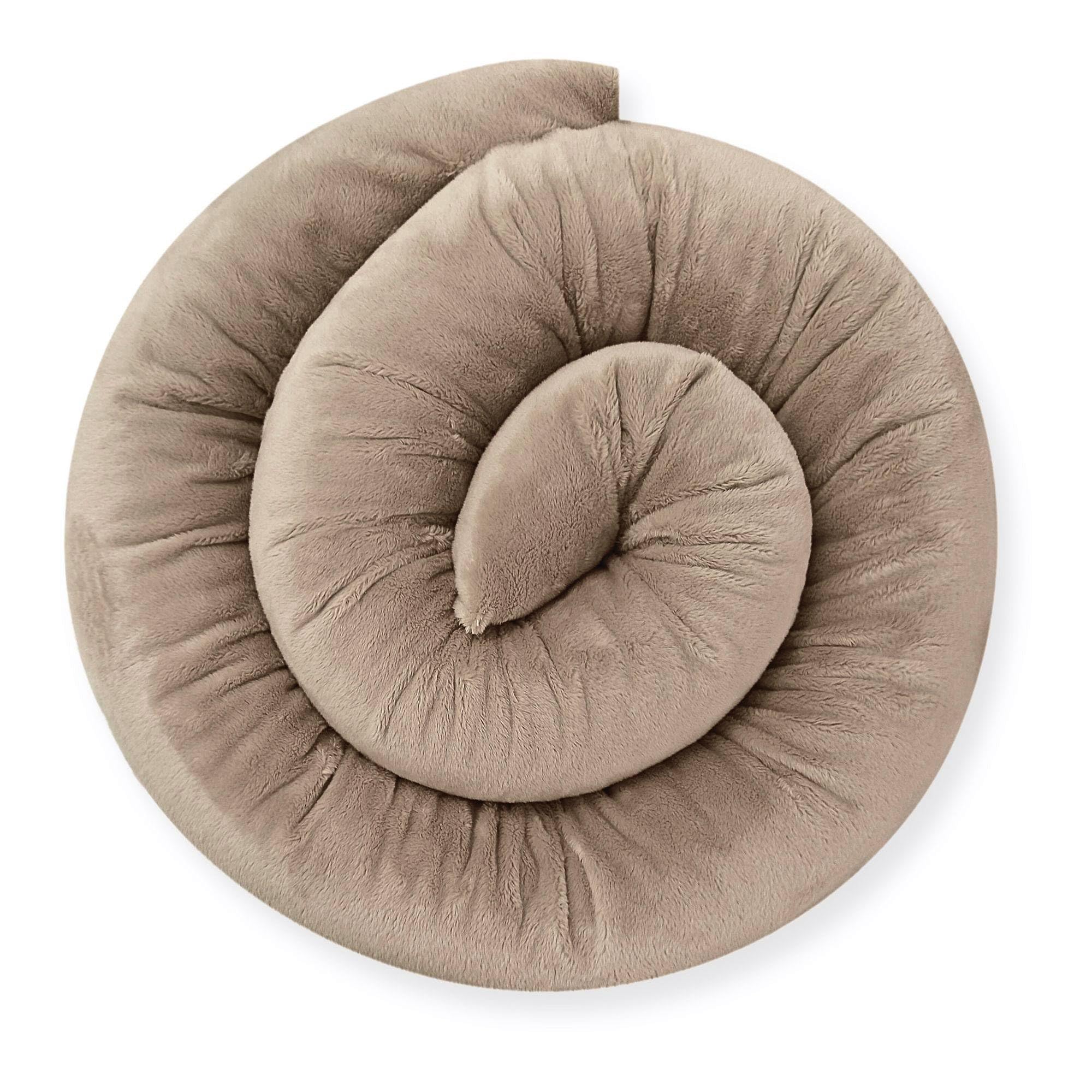 Bettschlange de lit - Coussin de positionnement latéral - Coussin d'allaitement - Boudin de porte - Moka - 250 cm