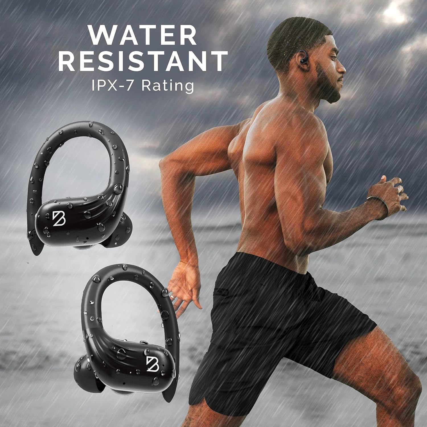 40% Off Discount Runner 60 Wireless Running Earbuds, Over Ear Hooks, 80-Hour Long Battery Life, Water-Resistant Wireless Running Headphones. Bass Boost, Bluetooth 5 Wireless Charging Case, for Runners