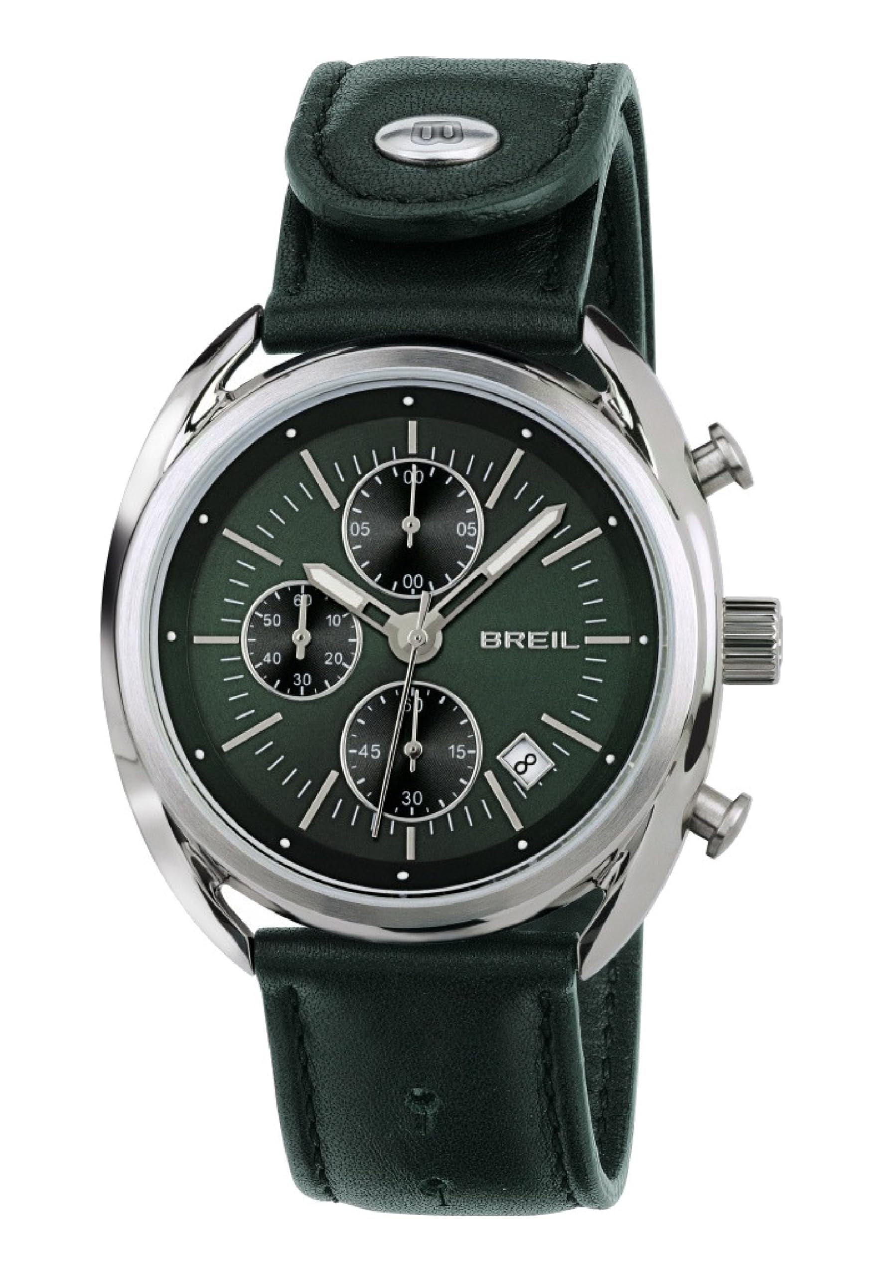 BREIL BEAUBOURG DE Hombre Esfera MONOCROM?TICA Movimiento Cuarzo CRON?GRAFO  Verde y Correa DE Cuero DE Buey Verde TW1515 : BREIL: Amazon.es: Moda