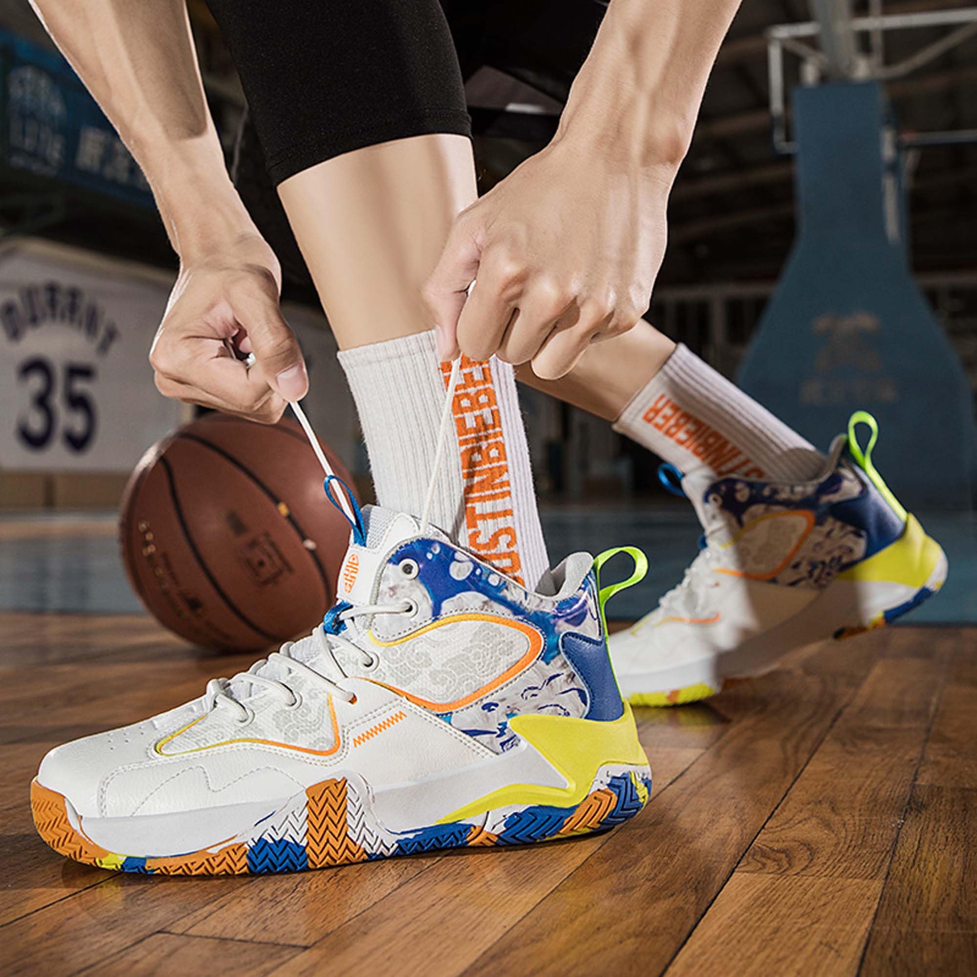 Men's Casual Versatile Sneakers Students Outdoor Fitness Training Shoes White Blue