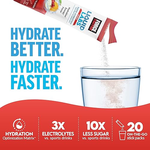 Miniatura 3 de Paquete de electrolitos en polvo de FORCE FACTOR Liquid Labs, paquetes de hidratación para hacer agua con electrolitos con 5 vitaminas, minerales y