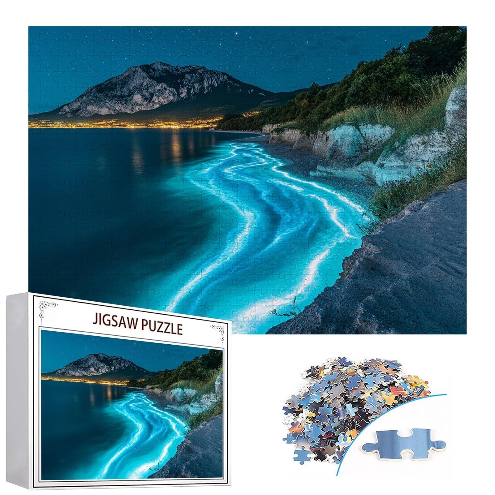 Puzzle 3000 elementów plaża puzzle dla dorosłych miasto 122 x 81 cm unikalne rzemiosło klasyczne 3D drewniana układanka do rodzinnych gier aktywnych, układanka do samodzielnego wykonania nawet do