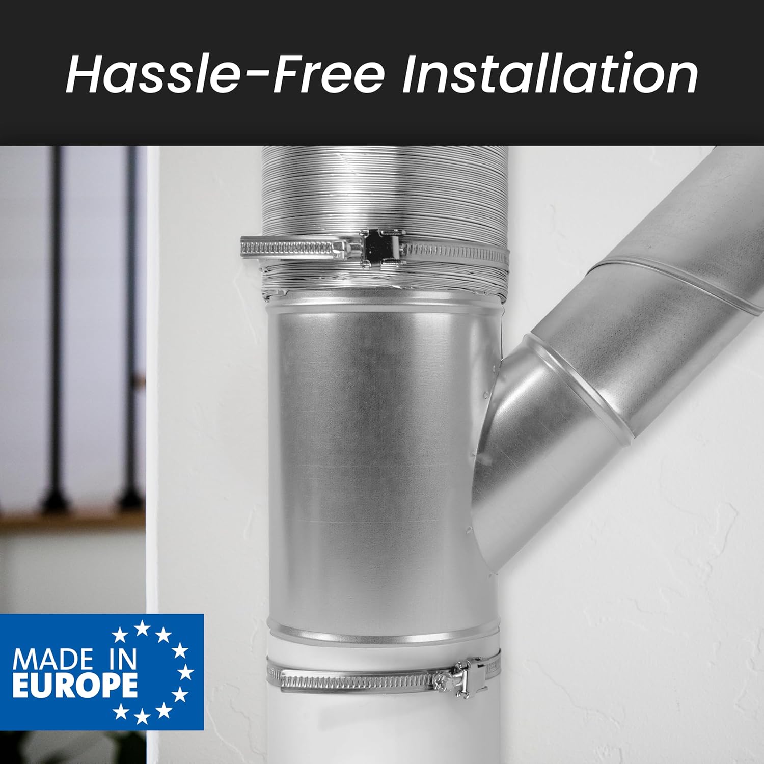 6" Inch to 4" Inch Branch Wye-Shape Ducting Splitter - 45 Degree Galvanized Steel 3-Way Dust Collection Fitting - Branches for Exhaust Fan - Ducting Adapter - Duct Hose Connector