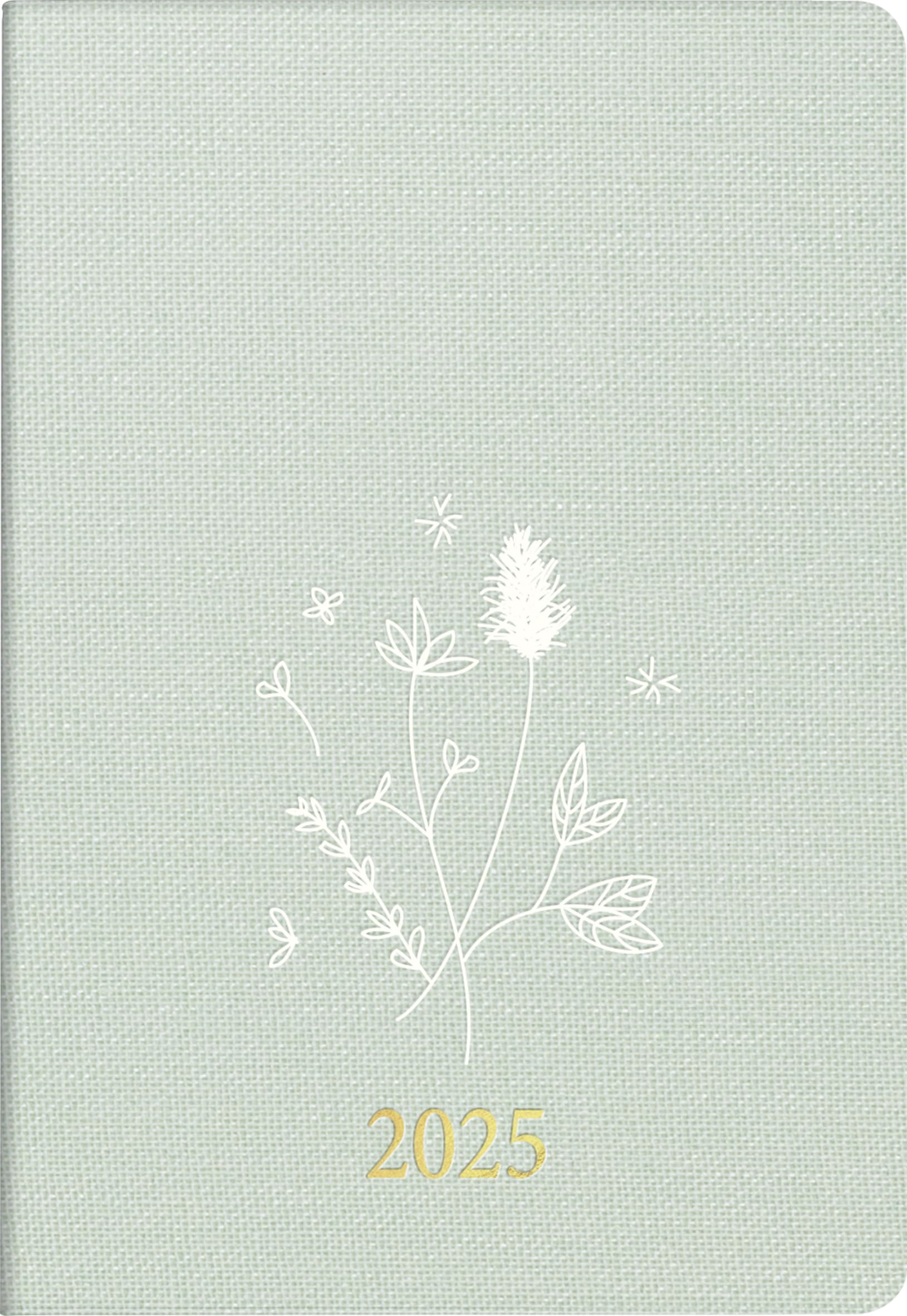 rido/idé Pocket Diary Model Partner/Industrie I (2025) "Wild Flowers", 2 Pages = 1 Week, A7, 224 Pages, Linen Cover Trendy