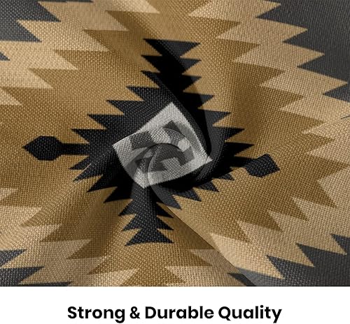 Miniatura 7 de CXMEIFLY Juego de 2 fundas de almohada estilo azteca bohemio de 18 x 18 pulgadas, color negro y gris y marrón, decoración geométrica del suroeste