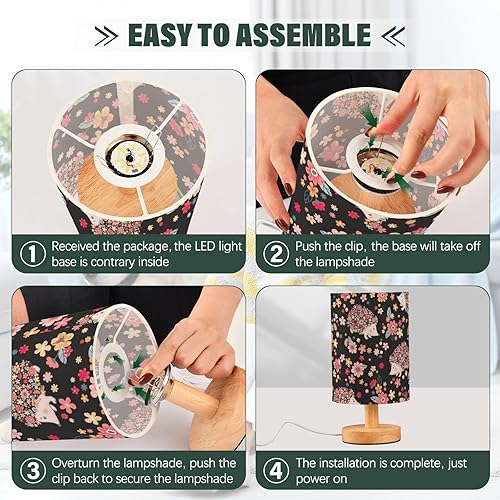 Miniatura 4 de Lámparas de dormitorio Lámparas de mesa auxiliares Eléctricas Lindos Animales Erizo Flor Lámpara de mesa para niños Cómoda