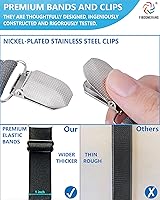 Vista 4 de Correas para sábanas – Clips entrecruzados para sábanas y soporte para sábanas, bandas elásticas, sujetadores de tirantes, 2 piezas/juego negro