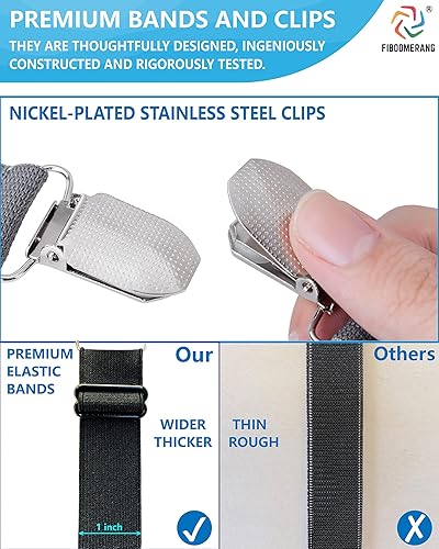 Miniatura 4 de Correas para sábanas  Clips entrecruzados para sábanas y soporte para sábanas, bandas elásticas, sujetadores de tirantes, 2 piezasjuego negro