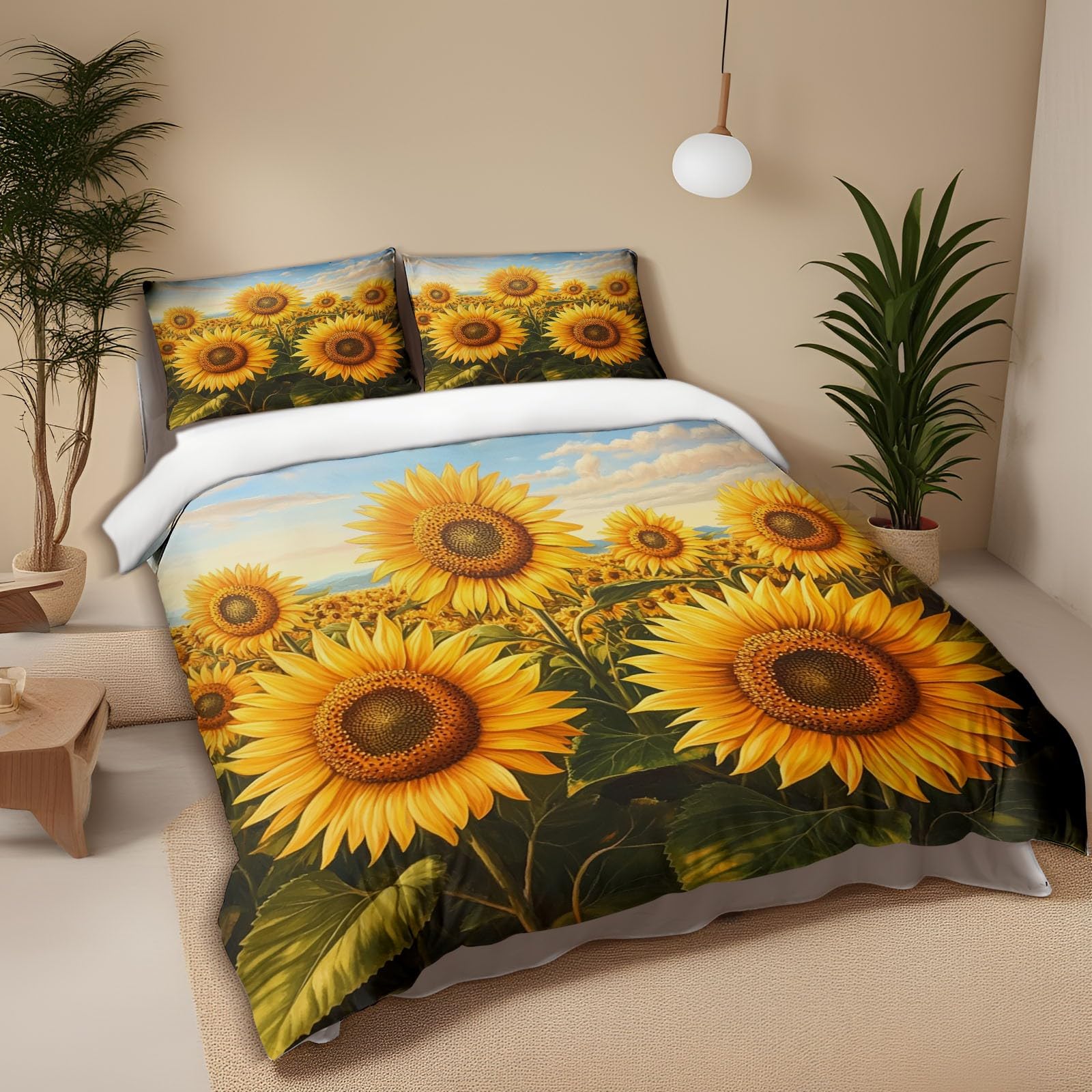 Parure de lit en microfibre Tournesol Doré pour transformer l'ambiance de votre chambre