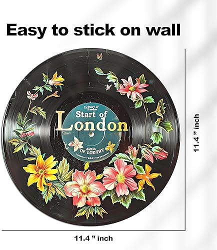 Miniatura 3 de HK Studio Decoración hippie, carteles para estética de habitación, arte botánico de pared, decoración de discos, 4 piezas de 12 pulgadas