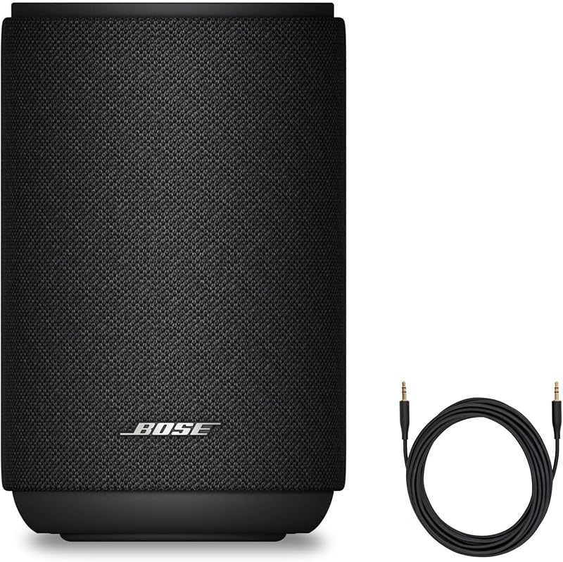 Paquete de parlantes Lifestyle Ultra con cable auxiliar, parlante doméstico inalámbrico, audio TrueSpatial, CleanBass, AirPlay y Google Cast, (negro)