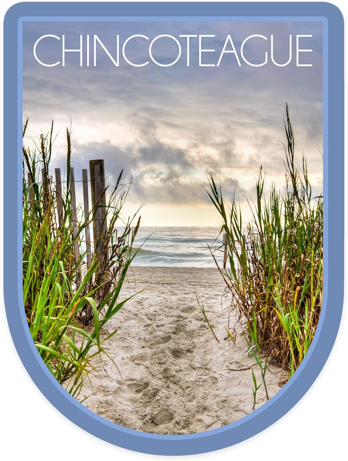 Die Cut Sticker Chincoteague, Virginia, Pathway to The Beach, Contour Vinyl Sticker