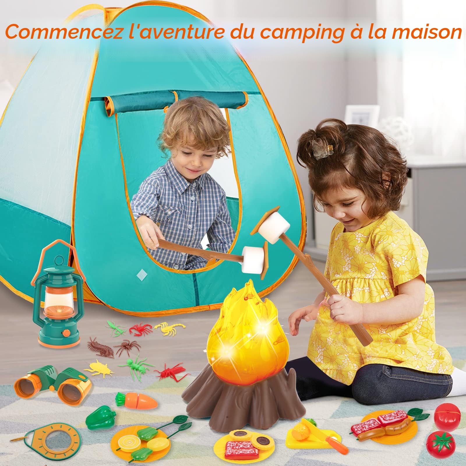 Lot De 2 Mini Tentes De Camping Pour Maison De Poupée – Accessoire Réaliste Pour Jeu D’Extérieur