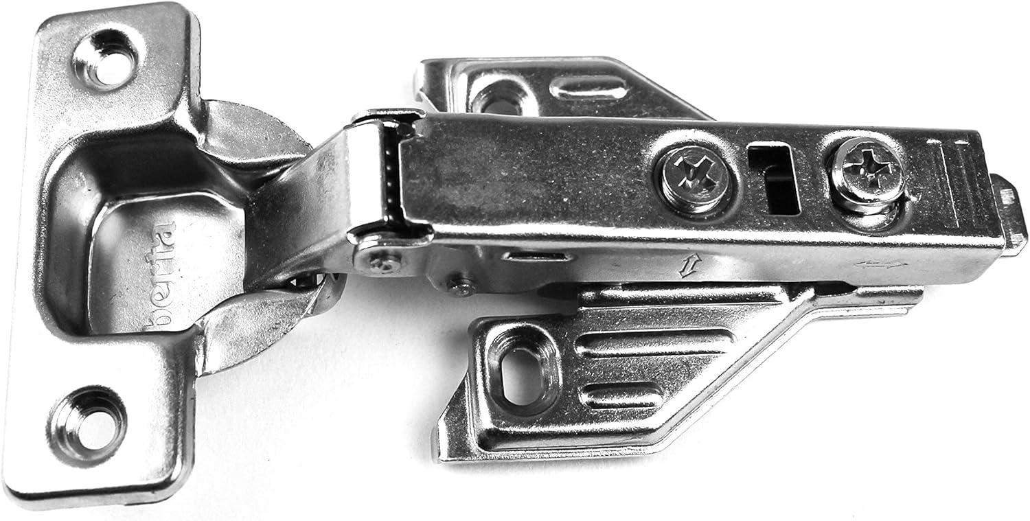 Berta (120 Pieces) Full Overlay Face Frame Soft Closing European Hinges, 110 Degree 2D Adjustable Clip On Concealed Kitchen Cabinet Door Hinges with Screws