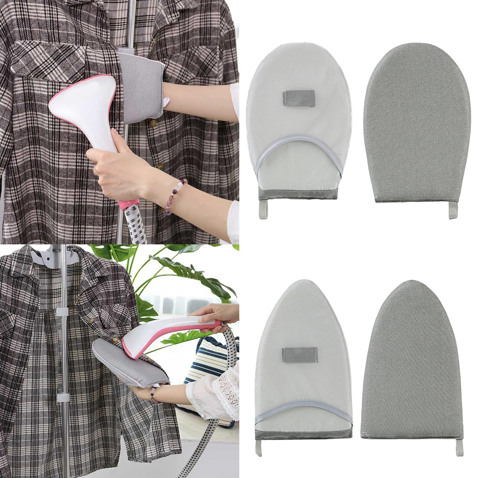 CHENGU Lot de 2 gants pour défroisseur vapeur - Gants de repassage imperméables et anti-vapeur avec boucle de doigt - Résistant à la chaleur - Pour planche à repasser - Support de