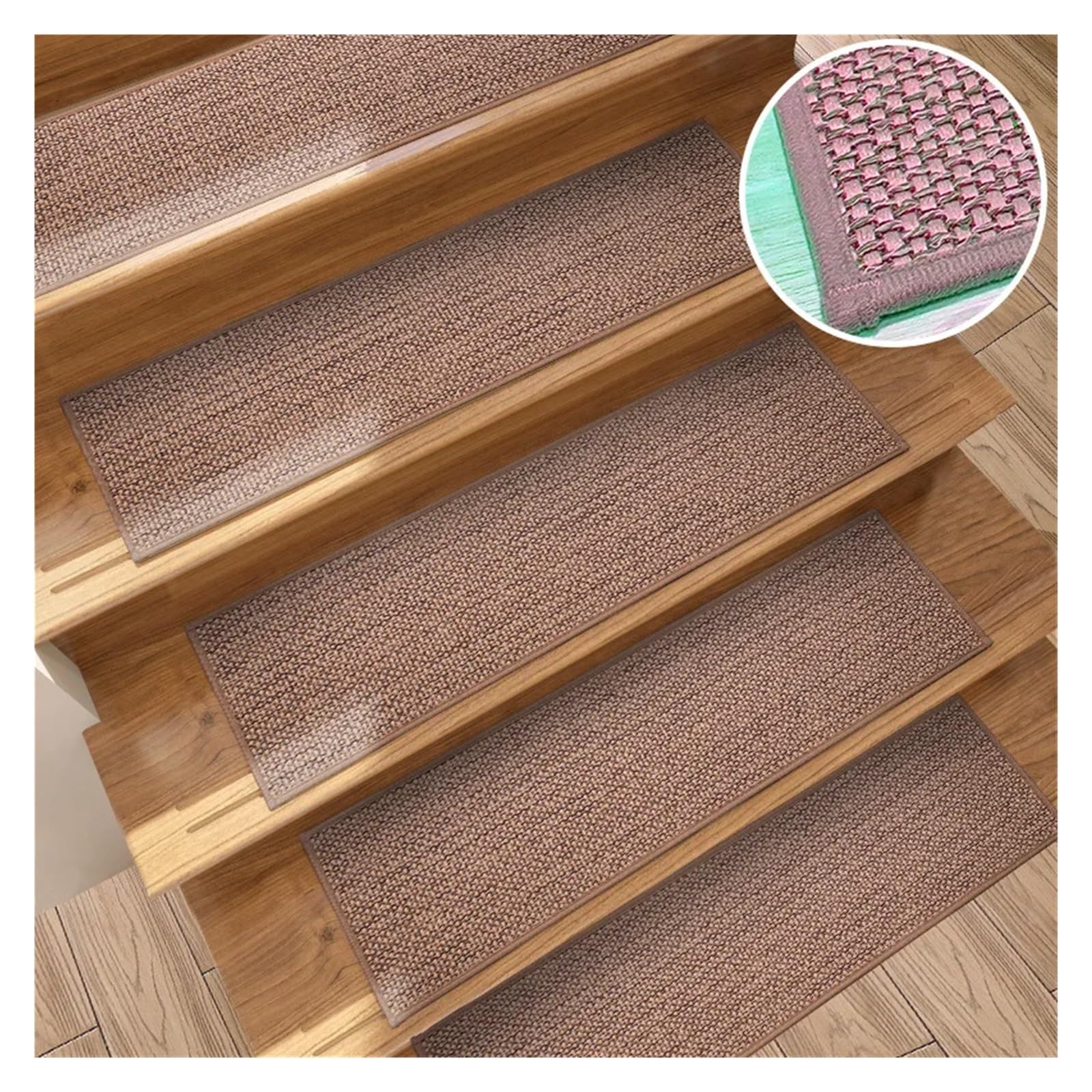 ry Anti-Rutsch-Stufenmatten-Set, selbstklebend, TPR, rutschfester Teppich für Küche und Zuhause, schützt Stufen, 5 Stück (Kaffee, 76 x 20 cm)
