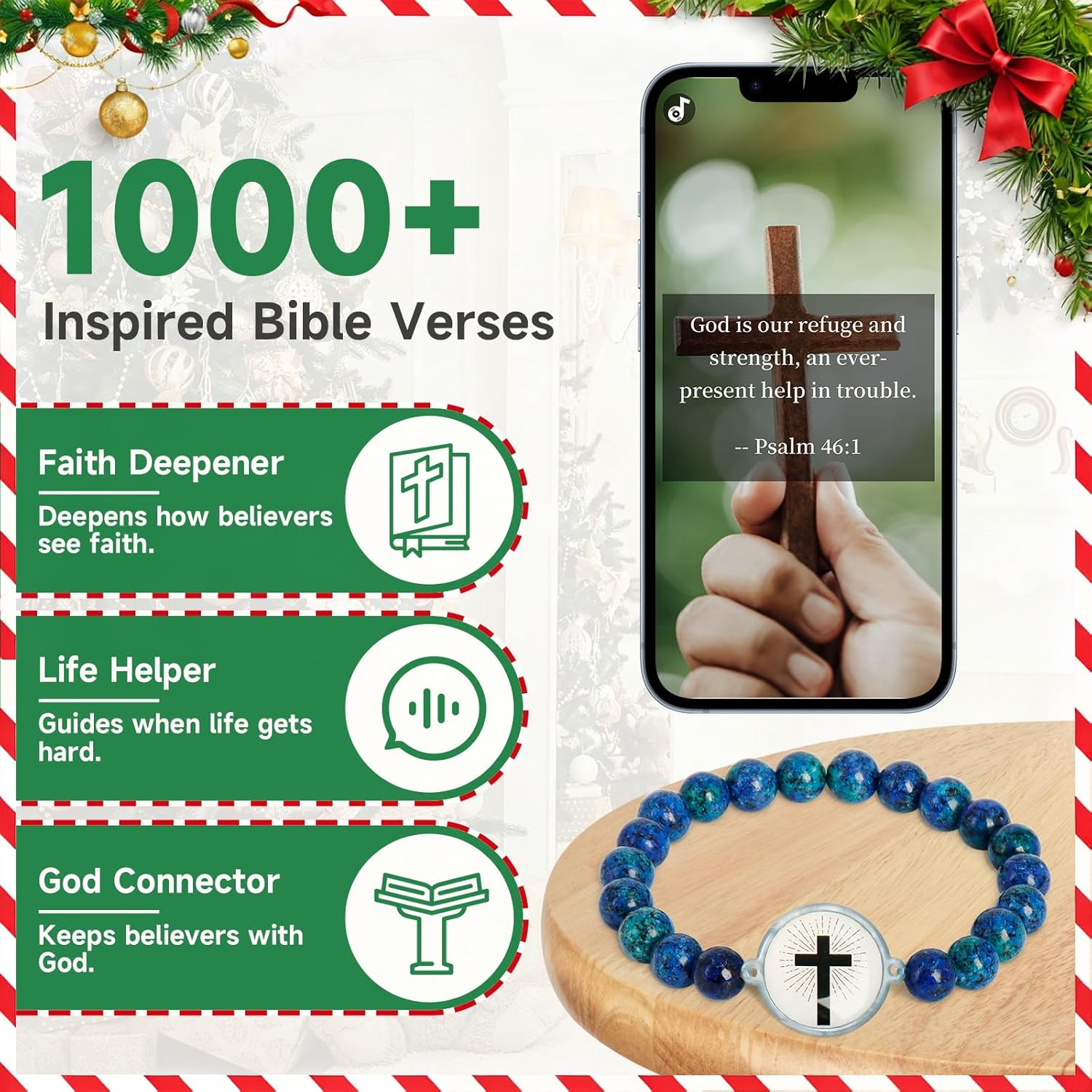 NFC Christian Bead Bracelets for Women, Men and Teens, Bible Verse Bracelets - Inspiring Daily Scripture Christmas Stocking Stuffers Gifts Ideas - Image 3