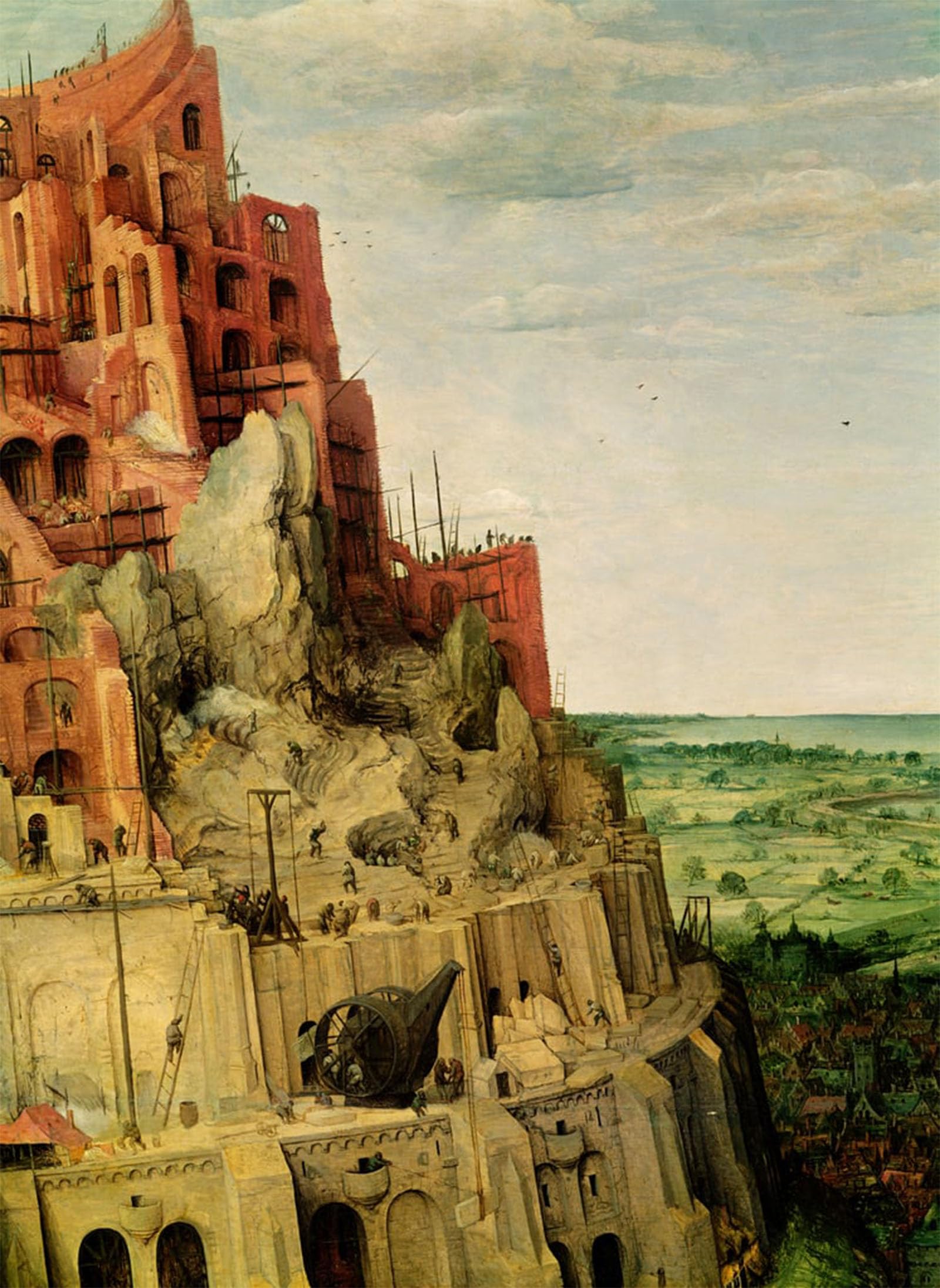 ARTXLXXBN Famous Painting Canvas Artwork Graffiti Print the Tower of Babel by Pieter Bruegel the Elder Portrait Canvas Image for Home Decor 60x90cm