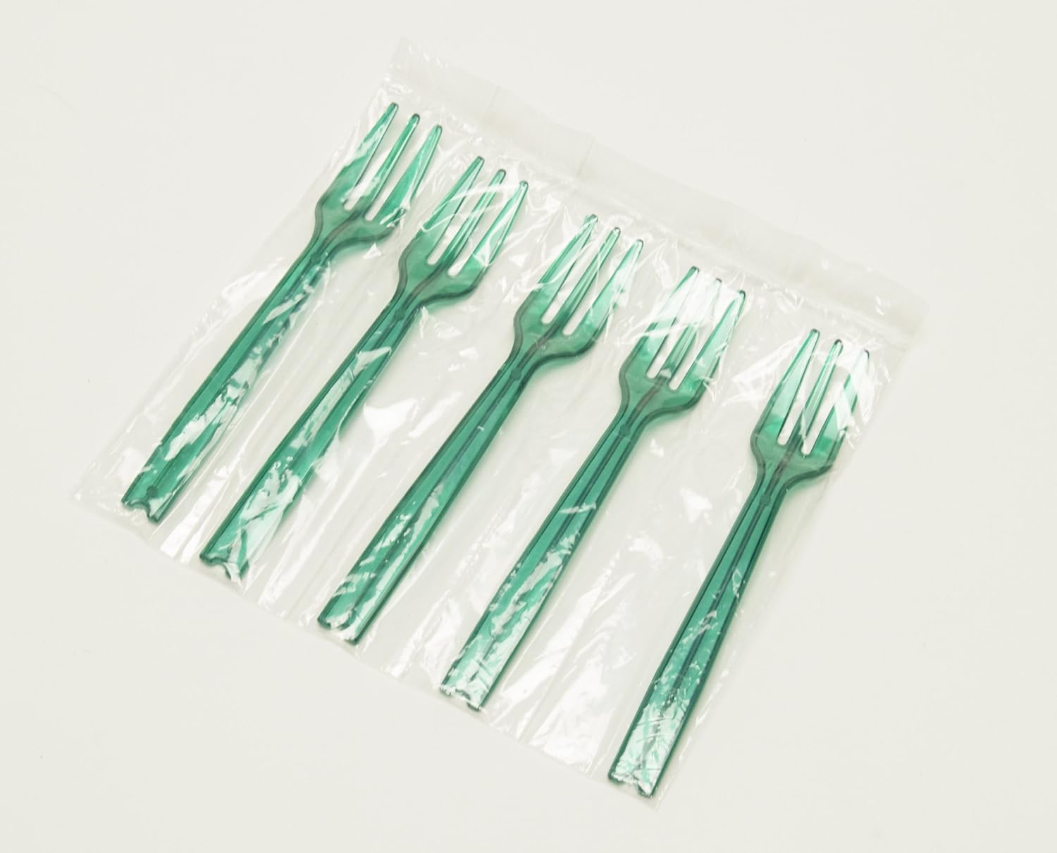 Daikokuro Industries 3771314 Mini Fork, 90, Approx. 3.5 inches (9 cm), Clear Green, Commercial Use, Disposable, 5 Rows, 1000 Pieces (Package of 100)
